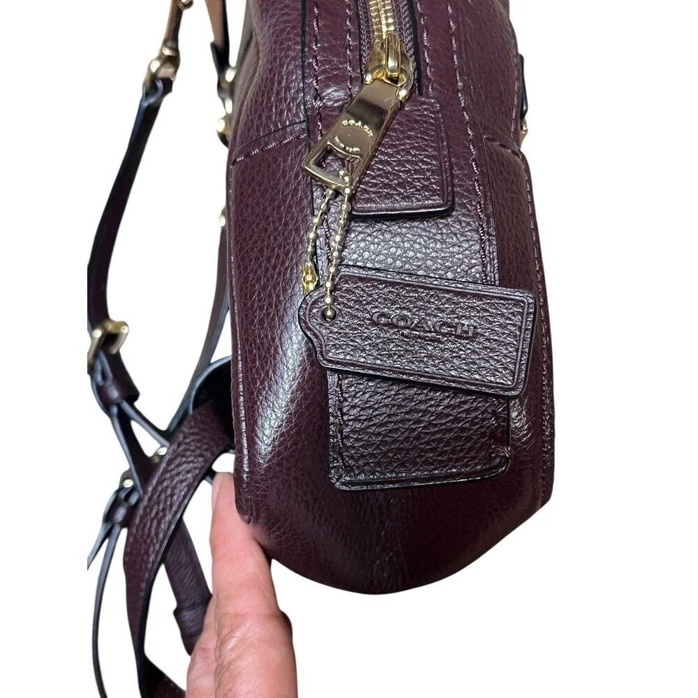 Coach Andi Mini Backpack Burgundy With Pink Glitter Spell Out